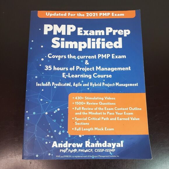 PMP Exam Prep Simplified by Andrew Ramdayal Updated 2021 Paperback Book ONLY - Picture 1 of 13